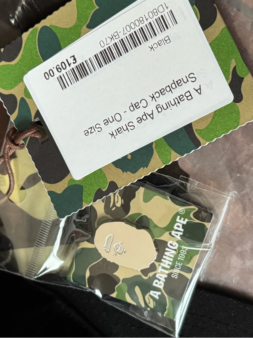 Bape Black Snapback Hat with Multicolor Embroidered Logo - Picture 6 of 11